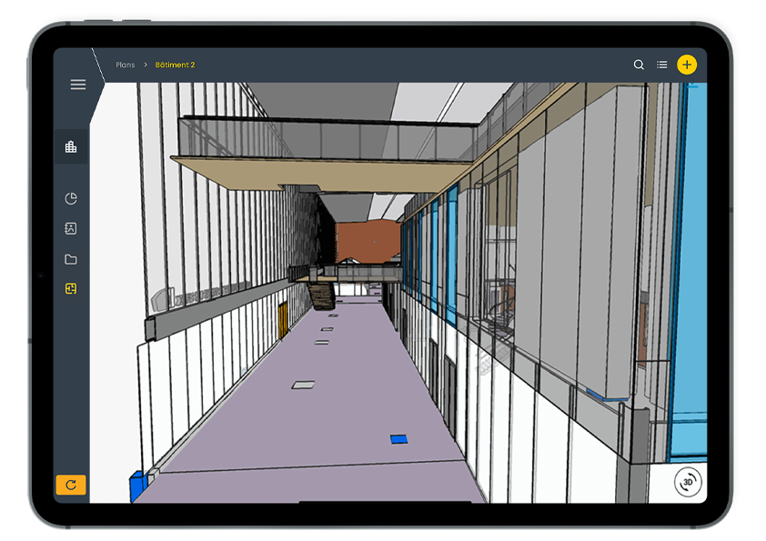 Digital Twin, Use of BIM on a tablet with WIZZCAD S