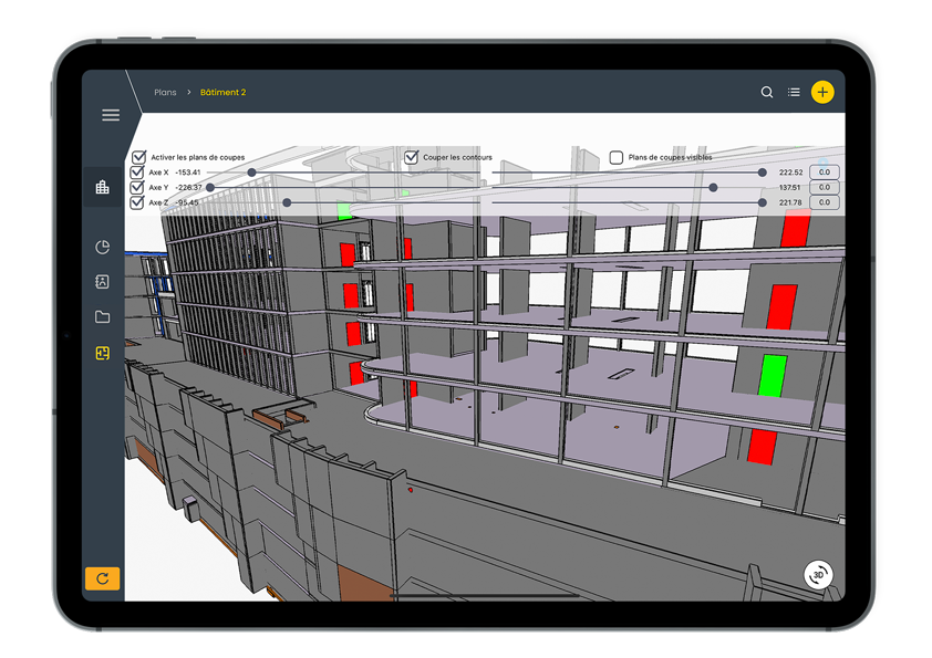 Digital Twin, Use of BIM on a tablet with WIZZCAD S