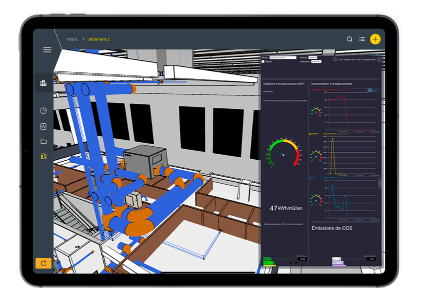Digital Twin, Use of BIM on a tablet with WIZZCAD S